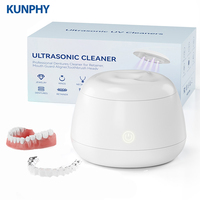 KUNPHY Ultrasonic Retainer Cleaner Jewelry Cleaning Machine Tool 48KHz Professional Sonic Cleaner With UV Light for Braces Watch