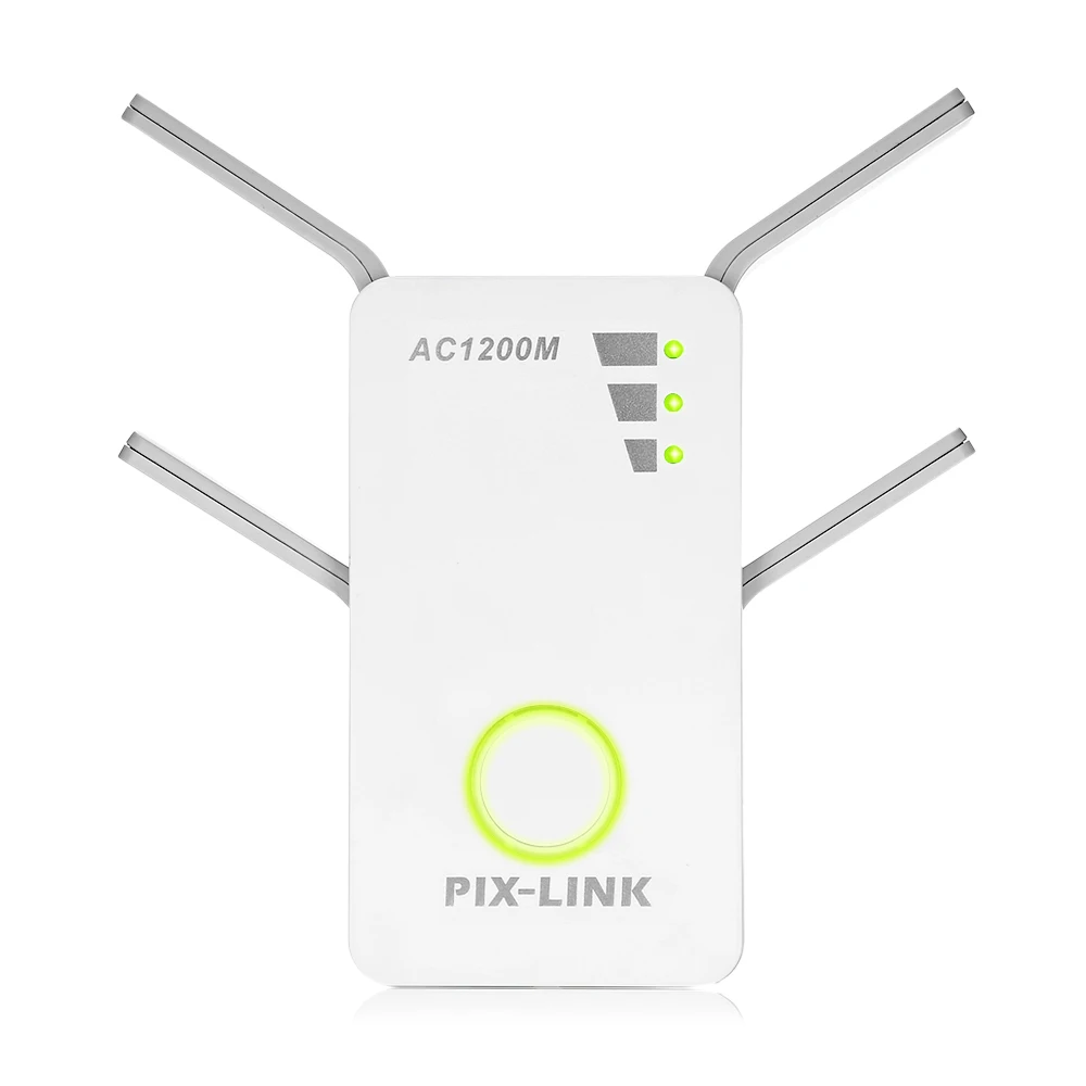 

PIXLINK Original Wireless Repeater Router 300/1200Mbps WiFi Extender Signal Booster Dual Band 2.4/5GHz Wi-Fi Range Plug in Home