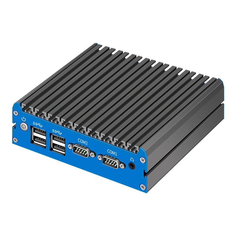 BKHD Fanless Mini PC G48 2 LAN 2 COM Intel Celeron 3215U N4000 J4125 Processor Industrial Tiny Embedded Computer DDR4 M.2 SSD