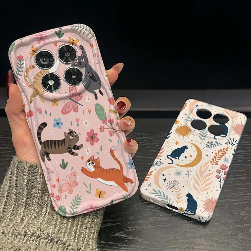 Cartoon Cat Floral …