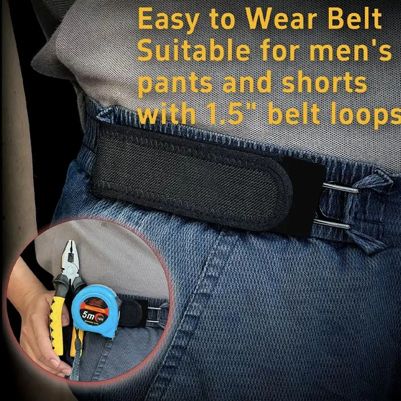 Buckleless Belt Hook Adjustable Metal Hook Elastic Belt Unisex Buckle-Free Invisible Waist Belt Closure For Outdoor Work