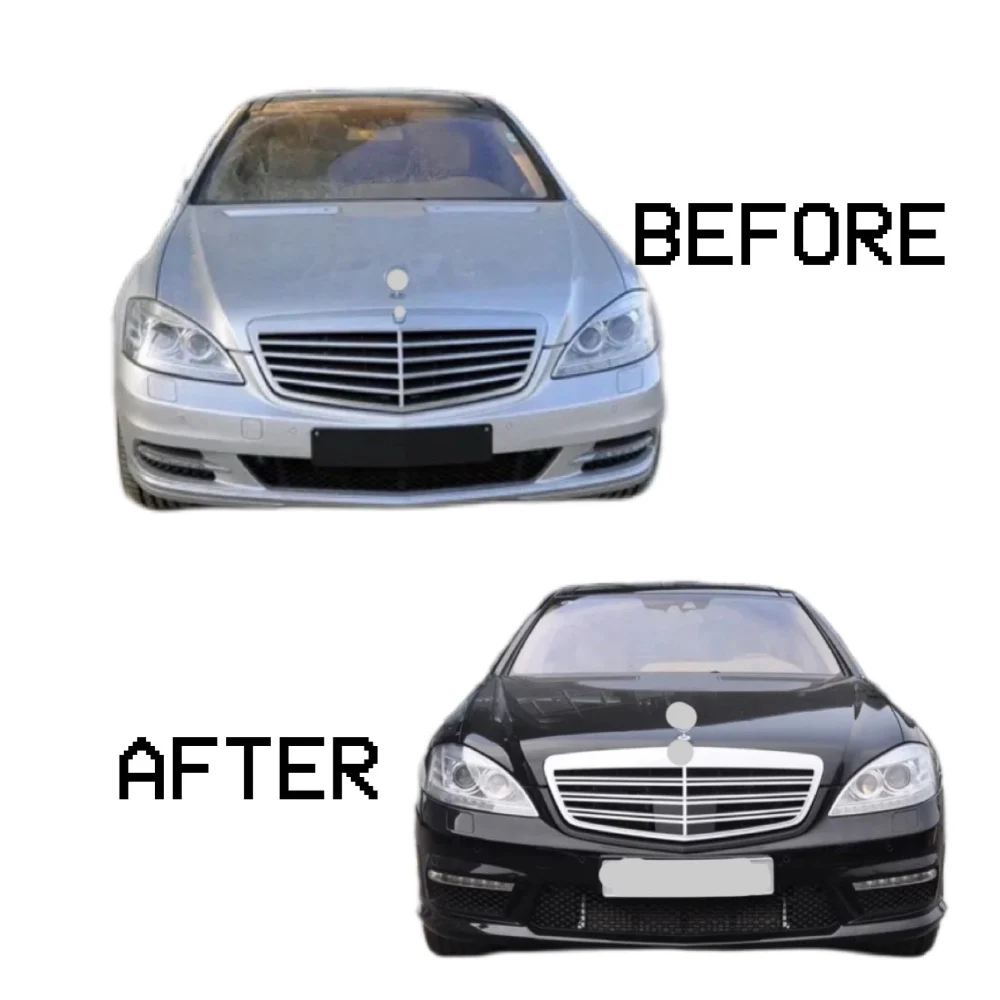 2218804540 Auto Parts Bodykit Front Bumper With Grille Fog Light For   S-class W221 2005-2013 Update To S65 AMG