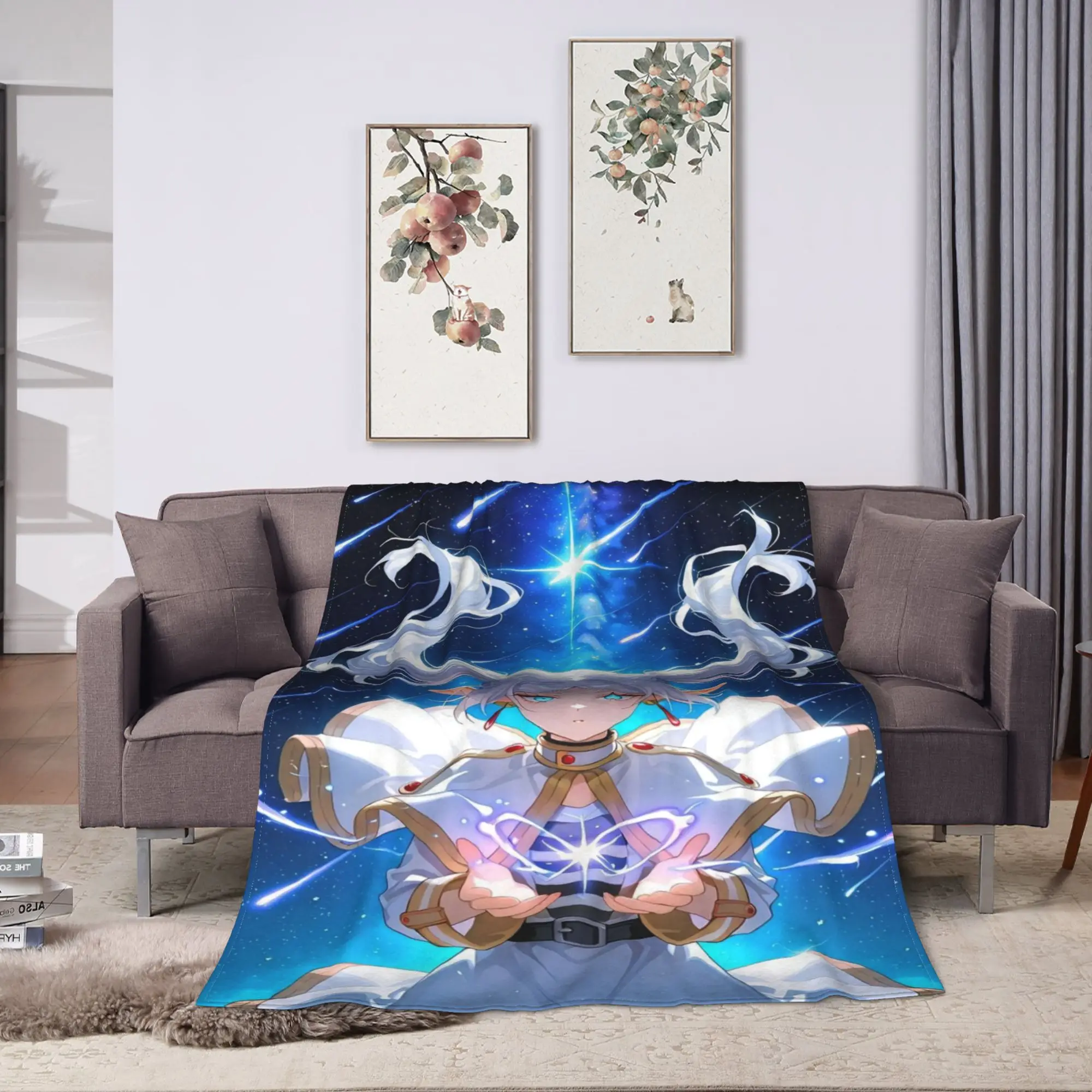Frieren Beyond Journeys Blanket Warm Cozy  Bedding Throws Winter Adults Girls Outdoor Travel Car Bedspread