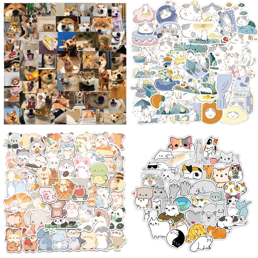 10/30/50PCS Funny Dogs Stickers Cute Cartoon Pet Graffiti Suitcase Bike Helmet Notebook DIY Guitar Waterproof Decorate Wholesale