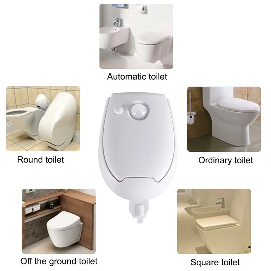 Smart PIR Motion Sensor Toilet Seat Night Light 7 Colors Waterproof Backlight For Toilet Bowl LED Luminaria Lamp WC Toilet Light