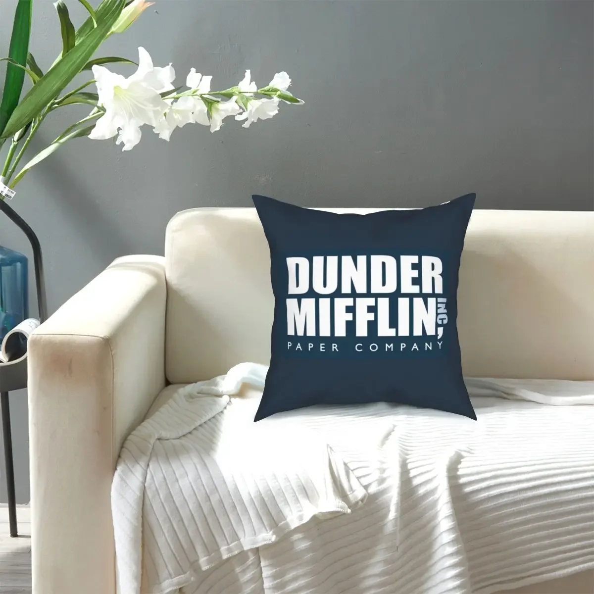 Dunder miflin وسادة ، غطاء وسادة بوليستر ، ديكور للمكتب ، 18 بوصة ، للكرسي ، دروبشيبينغ