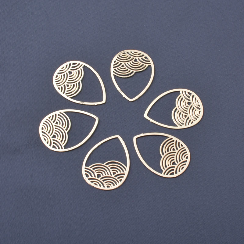 12pcs Oval Charms Connector Brass Pendant Jewelry DIY Handmade