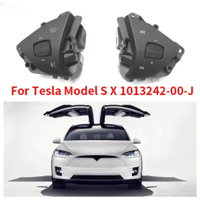 1 Pair Car Left Steering Wheel Voice Command Switch Button For Tesla Model S X 1013242-00-J Tesla Parts