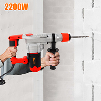 Electric Rotary Demolition Hammer Drill 2200W  Concrete Breaker Chisels Hammer，High-Power Electric Drill 220V