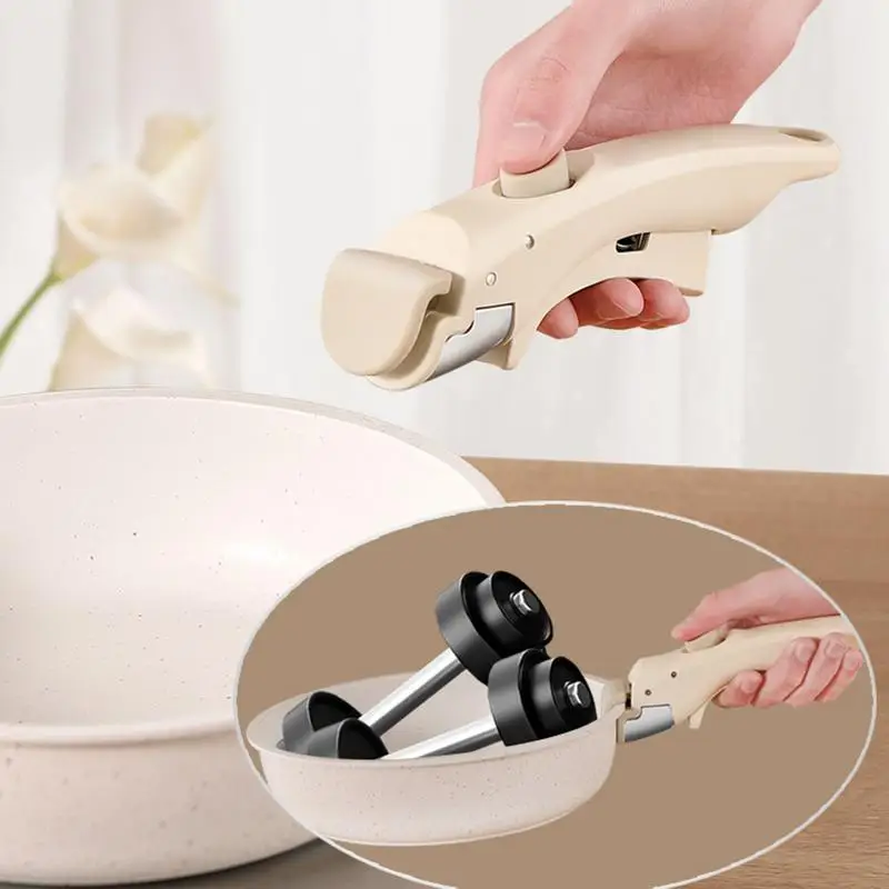 Universal Ergonomic Kitchen Accessories Detachable Removable Pan Pot Handle Kitchen Cooking Anti-Scalding Clip Hand Grip