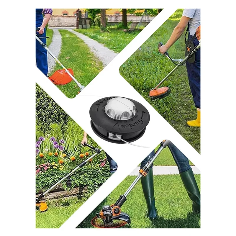 PORK-With 2 Lines Cutter Thread Line String Saw Head Brush Mower Automatic Grass Trimmer