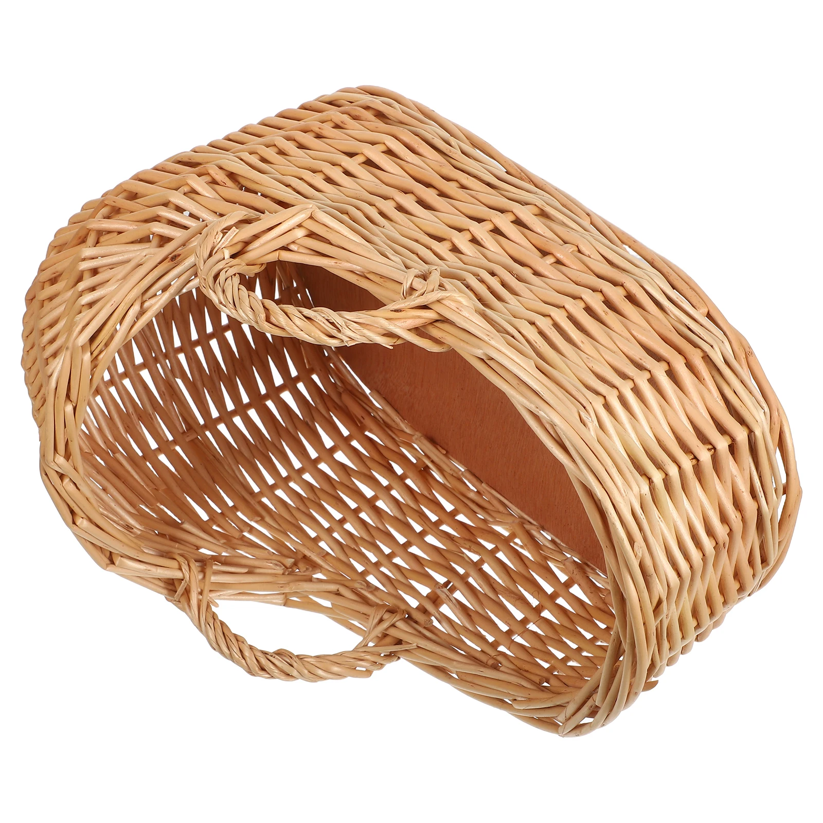 

Handwoven Rattan Flower Basket With Handle Elegant Egg Shape Decorative Storage Basket For Wedding Floral Arrangements Fruit