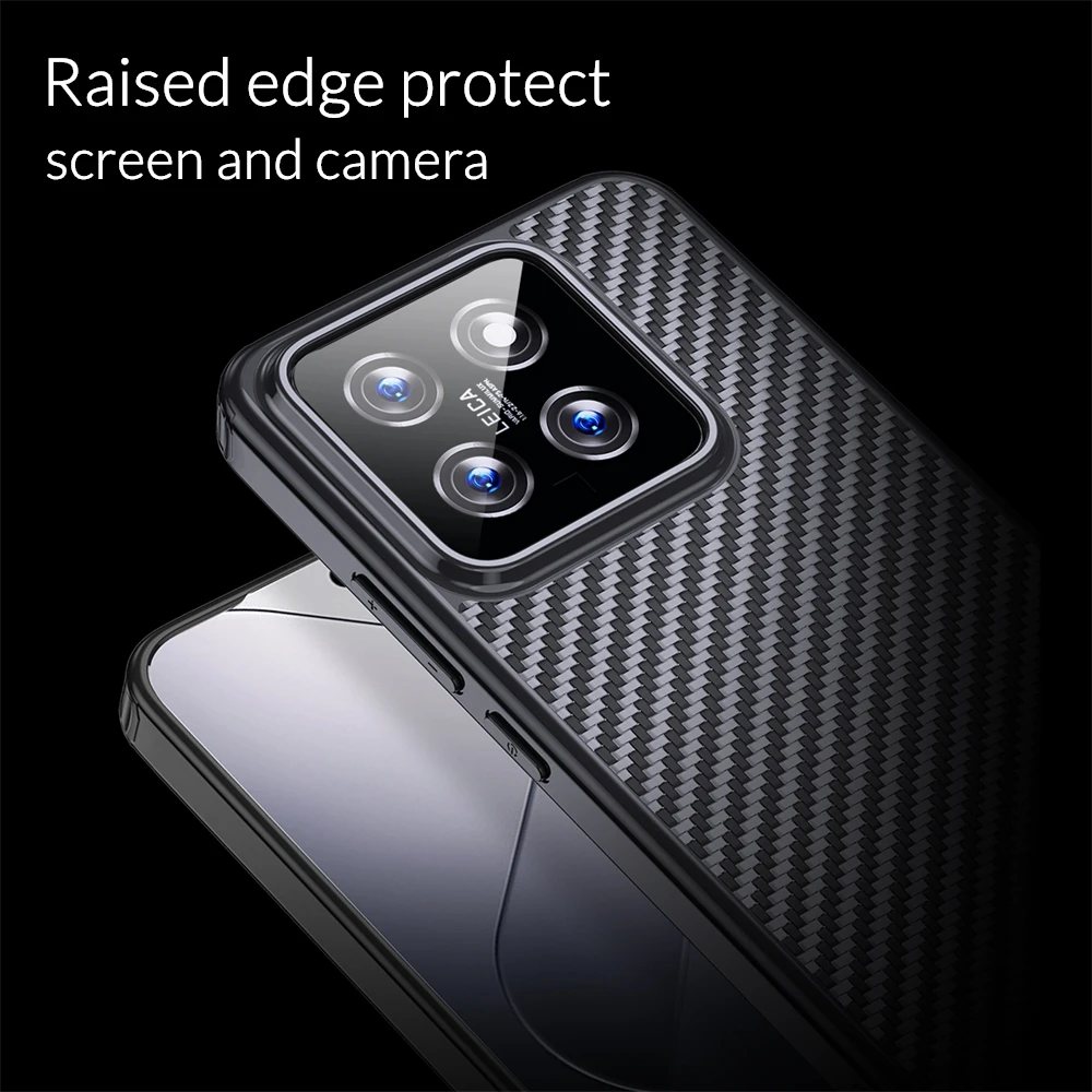Kevlar Aramid Fiber Case for Xiaomi 13 14 Pro Magnetic Wireless Charging Shockproof Cover with Military Grade Drop Protection