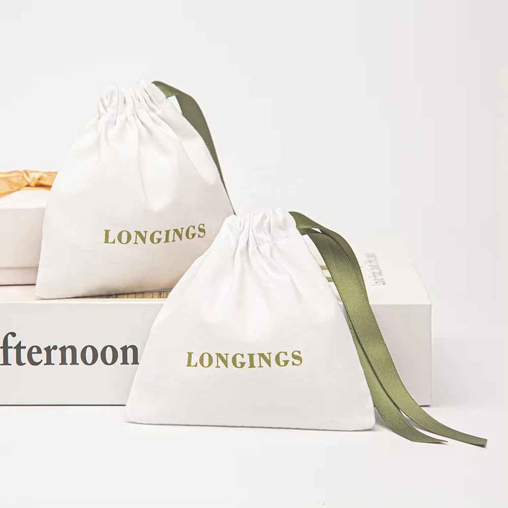 

Packaging Drawstring Bags Wedding Guest Gift Bag Souvenir Custom Logo Ribbon Organizer Party Birthday Candy Canvas Cloth Pouch