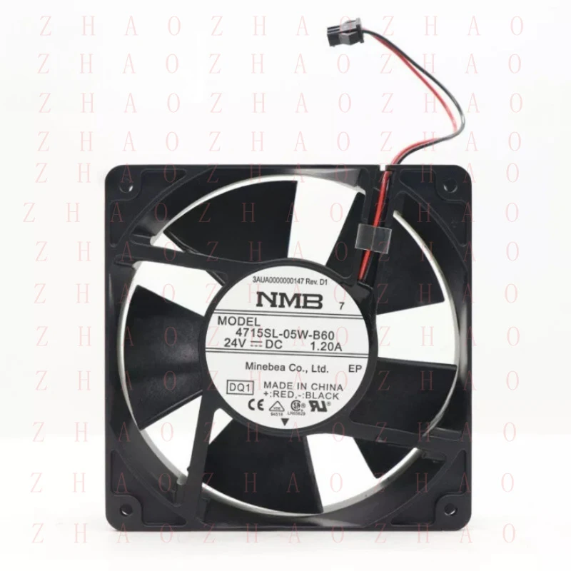 

L+ for NMB 4715SL-05W-B60 DC 24V IP55 120*120*38MM Inverter Cooling Fan 1.20A