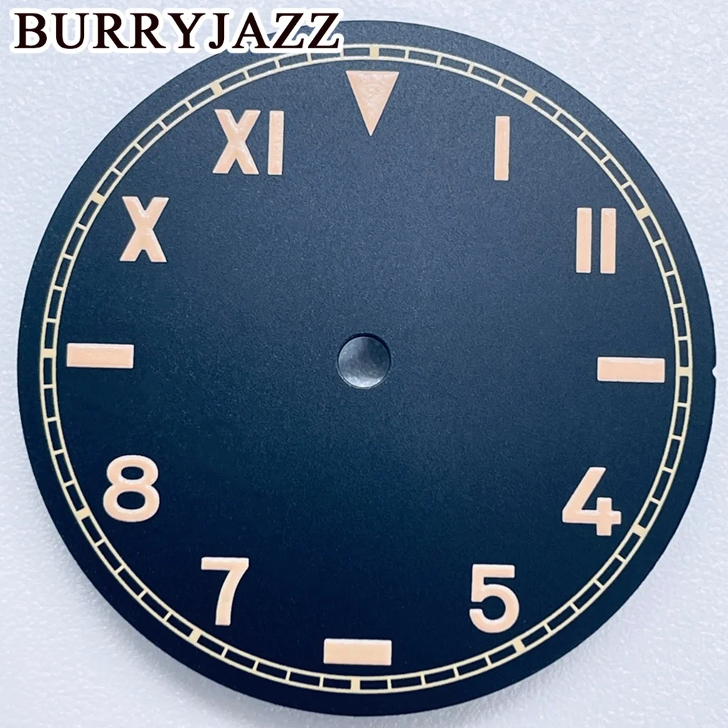 BURRYJAZZ 28.5mm No Logo NH35 NH36 NH38 NH39 ETA2824 2836 Miyota 8215 8200 Diver Watch Dial Green Luminous Watch Faces