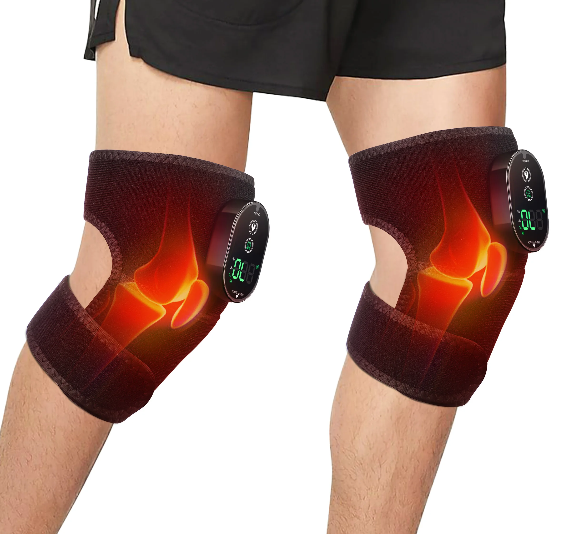 Multifunctional Heated Knee Pad Shoulder Elbow Pad Heating Knee Brace Hot Compress Device 6-speed Heating USB Charging