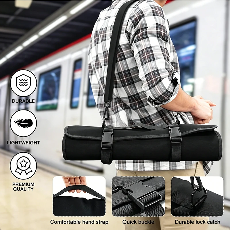 Professional Chef Knife Bag Roll Up 24 Solt Oxford Durable With Shoulder Straps Carrying Case Pouch Kitchen Cooking Knife Pocket