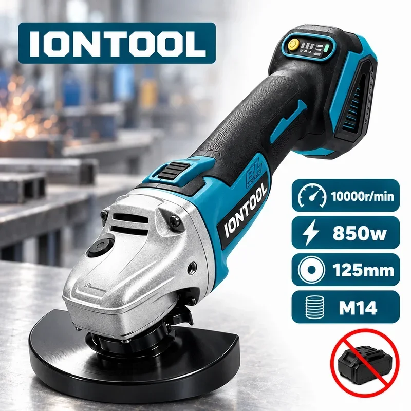 IONTOOL 10000RPM Brushless Angle Grinder M14 Thread for Workpiece Polishing and Metal Surface Grinding Household Use