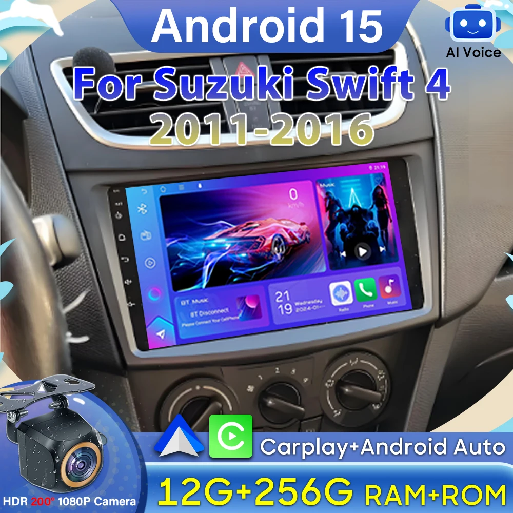 

Android 15 Carplay For Suzuki Swift 4 2011 2012 2013 2014 -2016 4G Wifi Car Monitor Bluetooth DSP Screen GPS DVD No 2din Stereo
