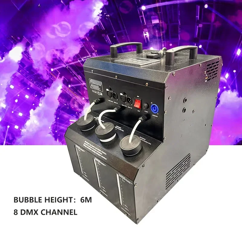 Bubble Machine 2000W RGBW Light Emitting Diode Smoke Bubble Effect with DMX512 Remote Control, Suitable for Wedding Parties