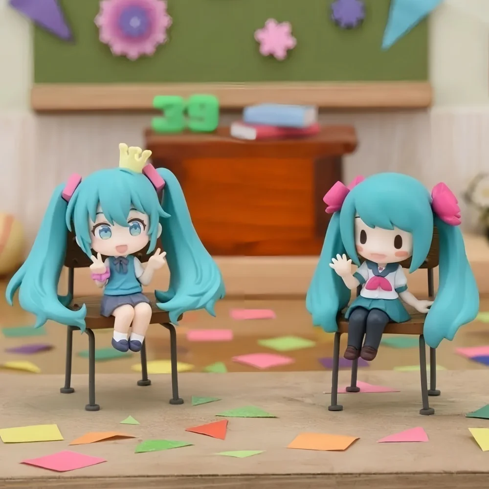 Q-Version Miku 16. Jubiläum Nudelstopper-Figur Niedliche Bohnenaugen-Figur Sammlerstück Anime-Modell Spielzeug Desktop-Ornament Geschenke