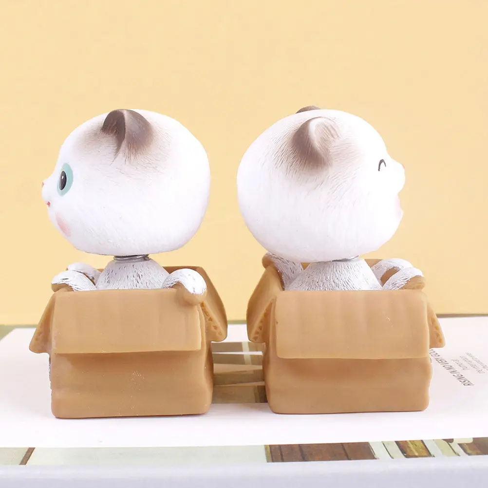 

2Pcs Vinyl Shaking Head Cat Ornament for Car Dashboard Home Desk Window Shelf Living Room Bedroom Sofa Decor Cute Cat Vinyl