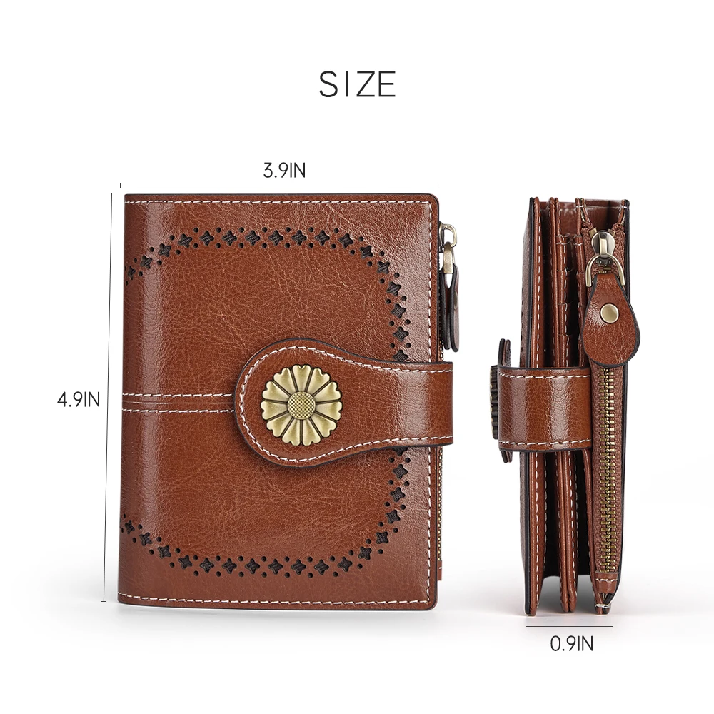 VANNANBA RFID Wallets for Women Small Bifold Wallet with Coin Purse Casual Cute Leather Wallet Credit Card Case Purse