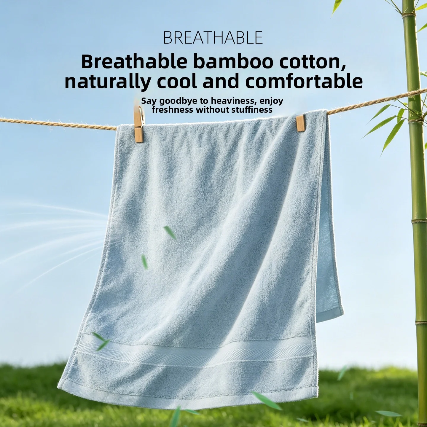 【1 piece/5 piece set】Summer cooling bamboo fiber cotton towel for home use, soft, absorbent, thick, quick-drying, lint-free bamboo fiber face towel, long-lasting freshness