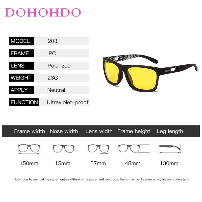 New Polarized Sunglasses Men Woman Driving Shades Male UV400 Night Vision Sun Glasses Luxury Brand Designer Anti-Glare Goggle