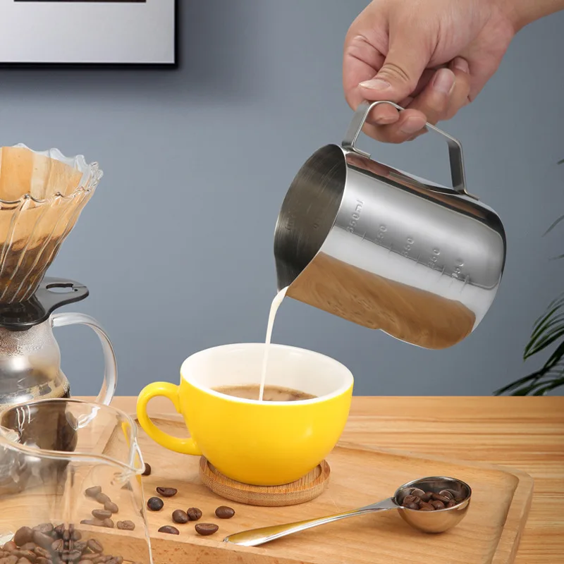 Stainless Steel Milk Frothing Pitcher Espresso Steaming Coffee Barista Latte Frother Cup Cappuccino Milk Jug Cream Froth Pitcher view 5