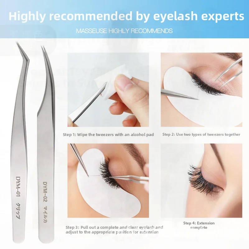 

Набор пинцетов для накладных ресниц из нержавеющей стали - серебристо-золотой зажим в форме пера дельфина с коробкой для хранения - профессиональный набор инструментов для работы с ресницами