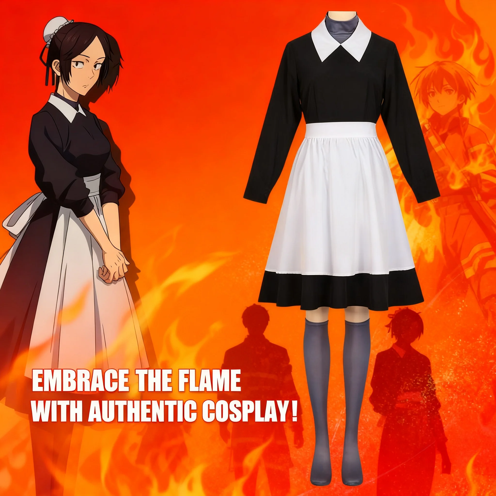 

Jujutsu Kaisen Cosplay Costume Black Well Cosplay Dress Maid Uniform Anime Cosplay for Women Performance Outfit Halloween Party