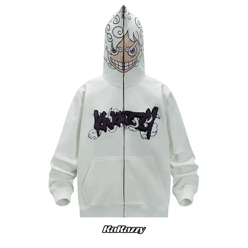 Anime ONE PIECE Luffy Hoodie Sweatshirts Naruto Men Y2K Harajuku Cosplay Streetwear Doflamingo Hip Hop Gothic Zip Up Jacket Coat