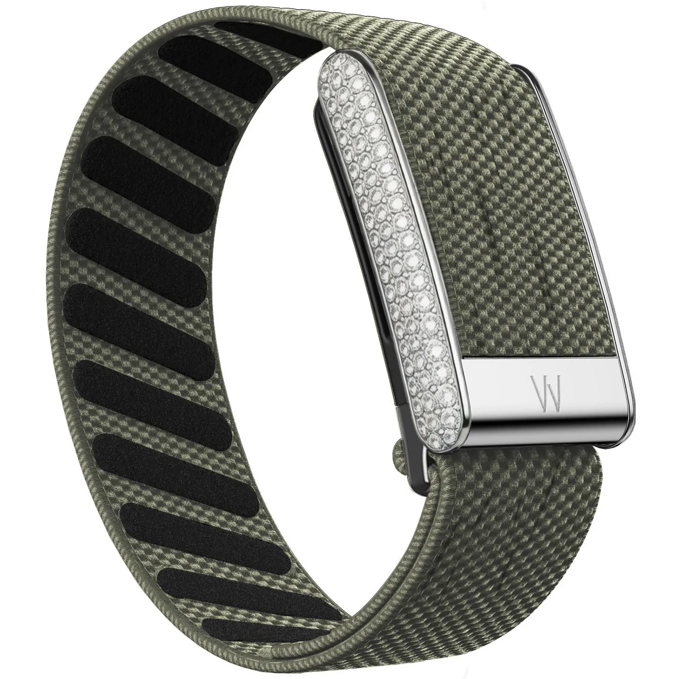 Whoop 5.0 Diamond Crystal Nylon Woven Elastic Strap Silver U Frame Luxury Replacement Band Sport Wristband Accessories