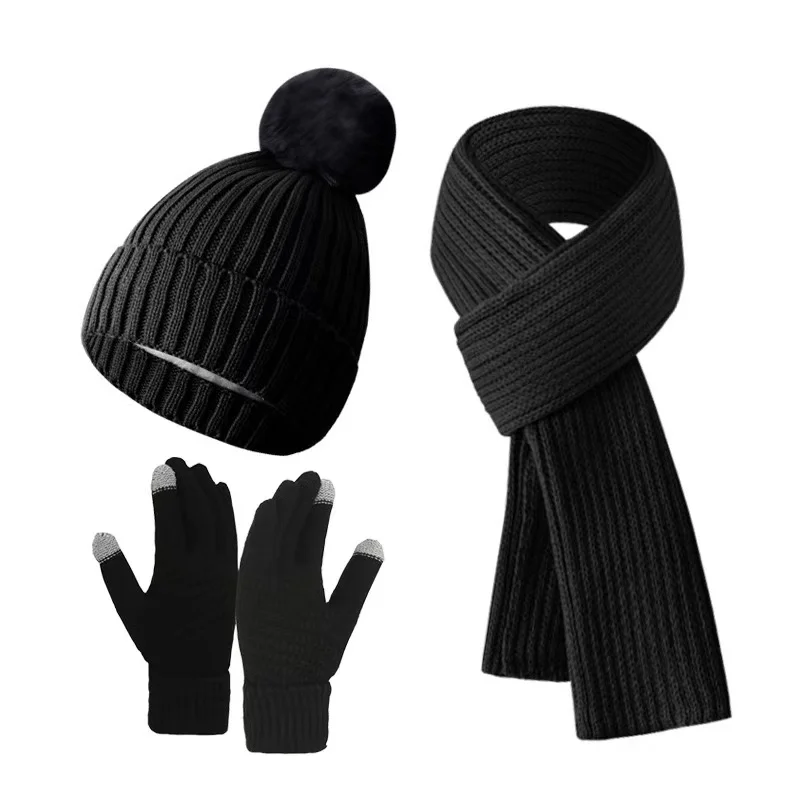 قبعات وقبعات وقفازات محبوكة ذات كرة واحدة للأطفال من سن 8 إلى 16 عامًا في الخريف والشتاء مناسبة للارتداء اليومي