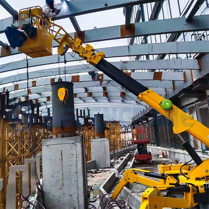 Spider Crane Mini Crawler Mobile Crane with Telescopic Boom 1-8 Ton Capacity Yanmar Engine