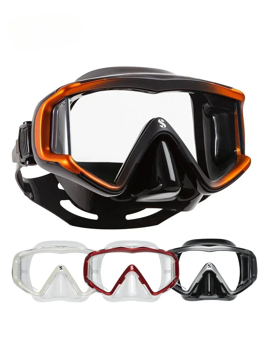 Crystal VU diving goggles with wide angle and wide field of view, professional scuba mask, deep diving glasses