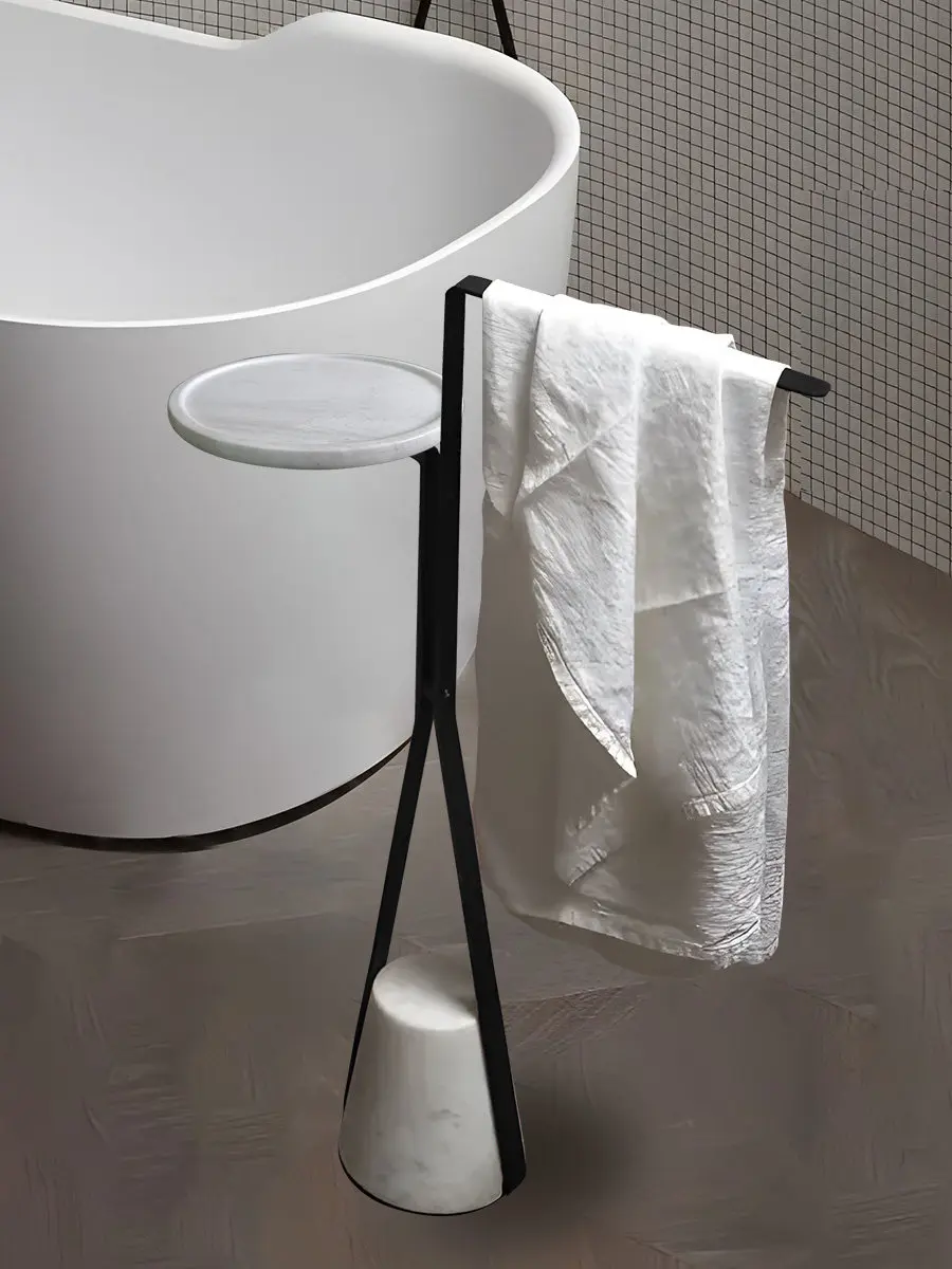

Marble bathtub rack, bathroom, toilet towel, no punching, minimalist floor towel rack