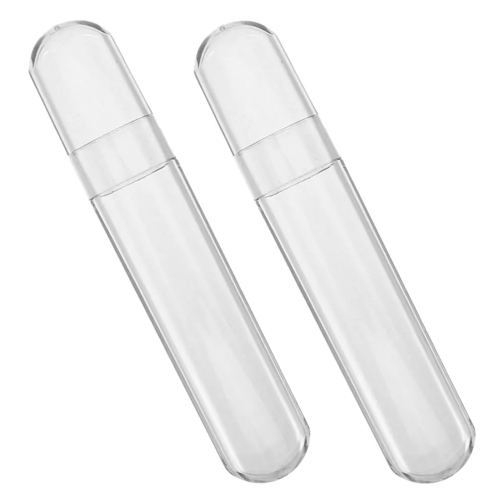 2 個のプラスチック製ピンセットホルダーまつげエクステ用透明楕円形ケース多機能まつげツールオーガナイザーボックス