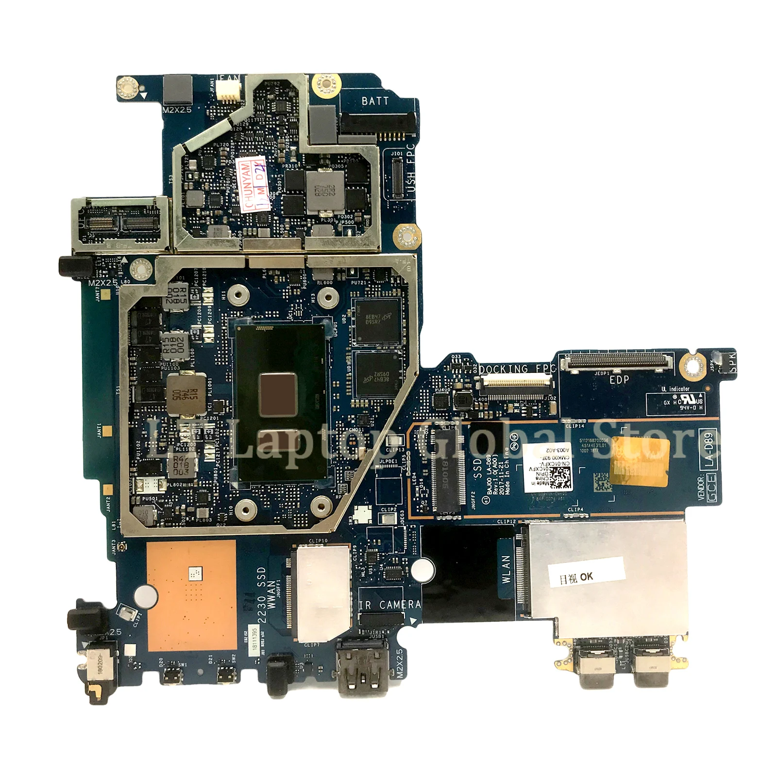 LA-D891P Mainboard UNTUK DELL Latitude 5285 1CXFV BAJ00 CN-01CXFV Motherboard Laptop dengan CPU I3 I5 I7 7 4G/8G/16G RAM