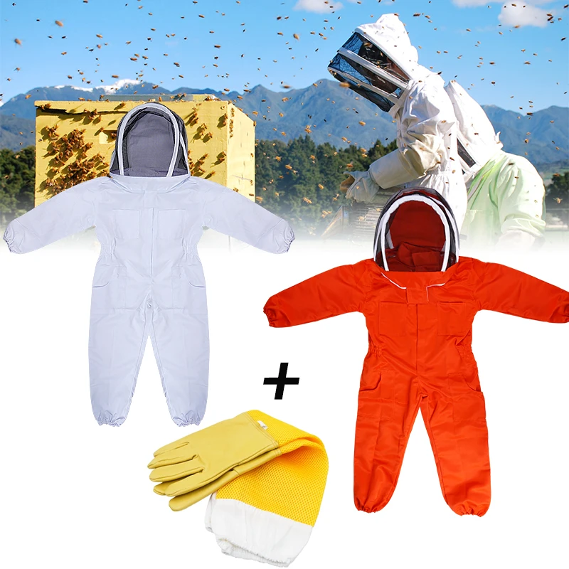 1Set Children Anti-Bee Suit Breathable Suit for Kids Beekeeping Practice kid Beekeeping Clothing and Gloves Beekeeping Tools
