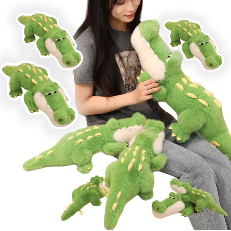 Kawaii Gevoelig Groene Krokodil Dieren Knuffels Simulatie Cartoon Super Zachte Poppen Sierkussen Verjaardagscadeaus voor Kinderen Decor