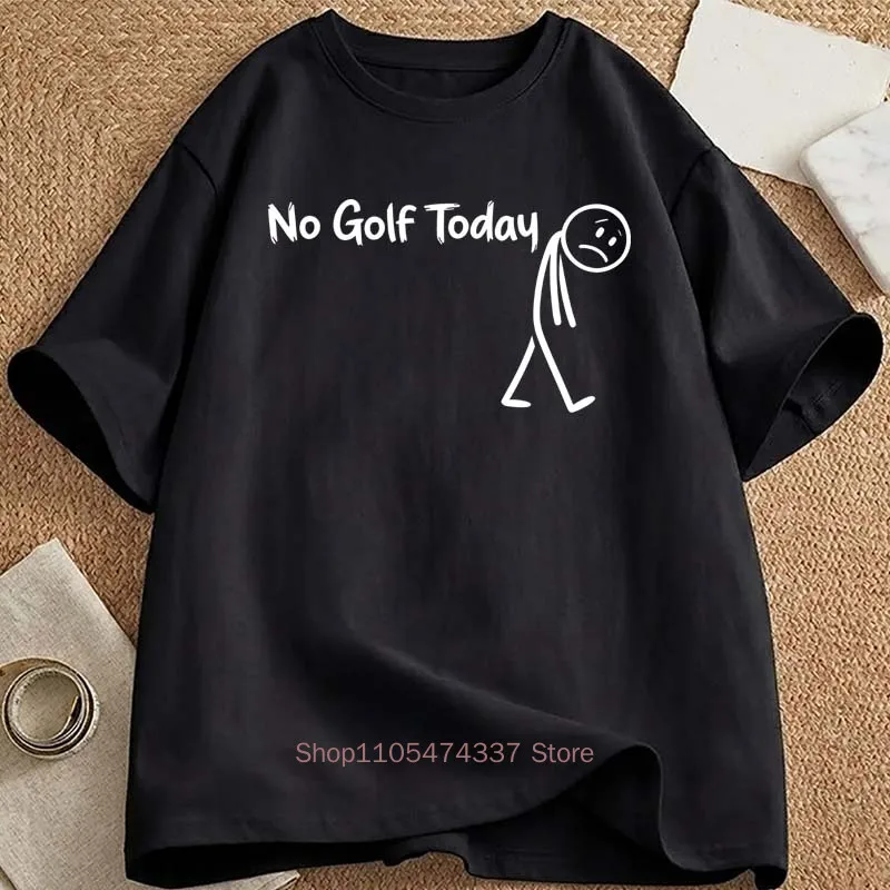No Golf Today Pattern Print T-shirts for Women Men Summer High Street Casual Fashion Comfort Tops Crew Neck Short Sleeve Tees