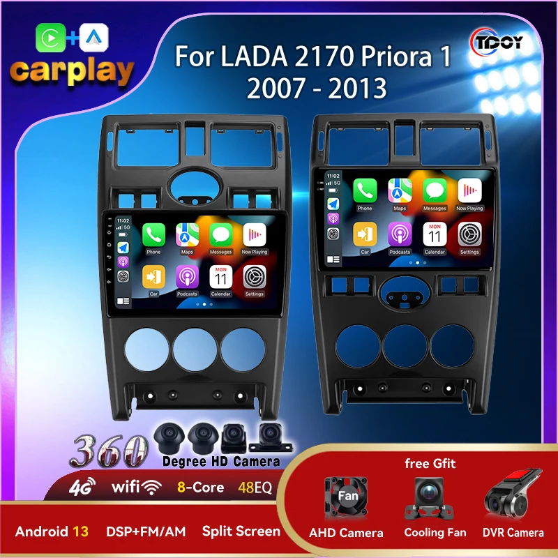 

Autoradio For LADA 2170 Priora 1 2007 - 2013 Multimedia Player Carplay Android Auto Bluetooth Wireless 8Core WIFI GPS Car Radio