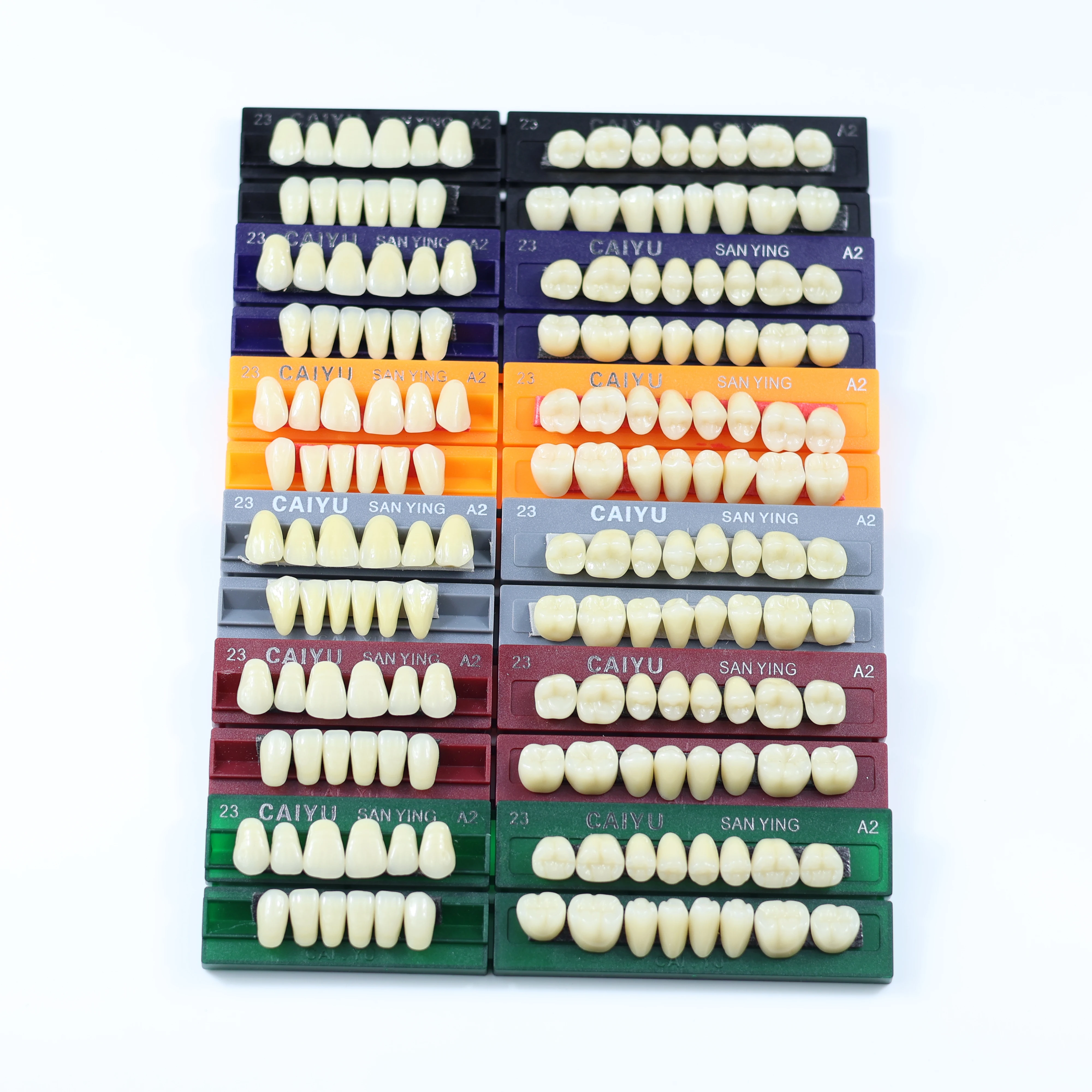 

Зубные акриловые синтетические зубы из смолы, передние задние зубы с полным ртом, обучающая модель, модель постоянных зубов, 96 шт./компл., коробка
