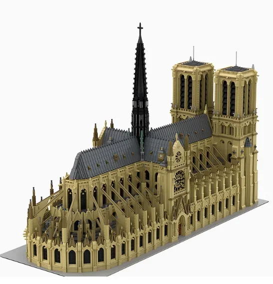 MOC-43974 Super Large Notre Dame Cathedral High Difficulty World Famous Architecture Puzzle Toy