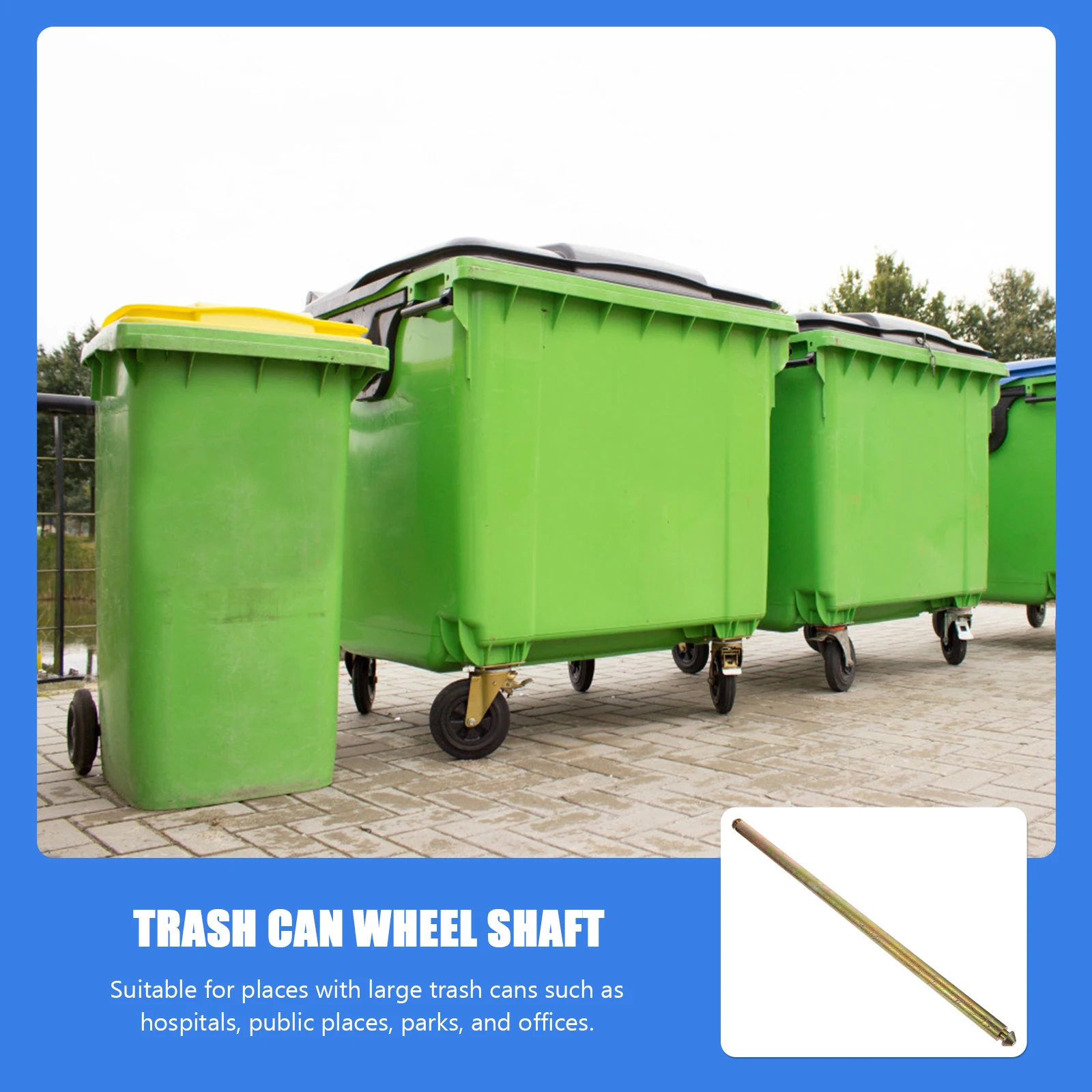 

Trash Can Wheel Shaft Sanitation Shaft For Large Garbage Cans Outdoor Public Use Heavy Duty Efficient Garbage Can