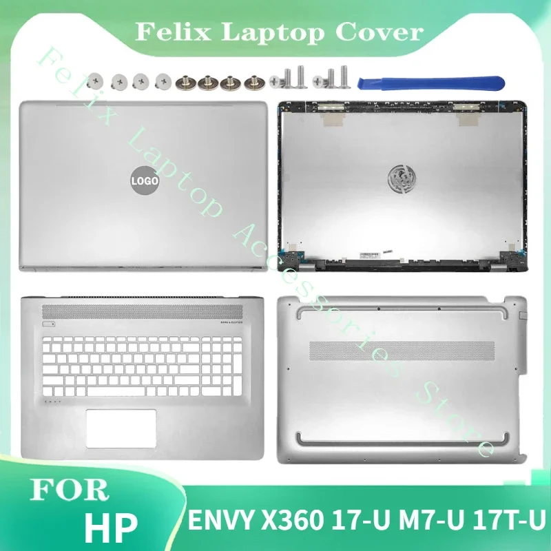 

NEW Original For HP ENVY X360 17-U M7-U 17T-U Series Laptop LCD Back Cover Palmrest Bottom Case Top Lower Bottom Cover Silver