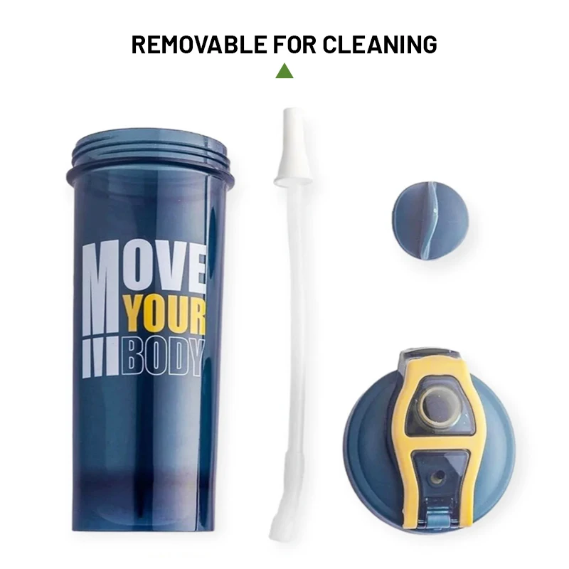 Shaker Bottle 800ML Large Capacity Protein Mix Cup Mixing Ball Straw Leakproof Portable Gym Fitness Sports Plastic Drinking Cup